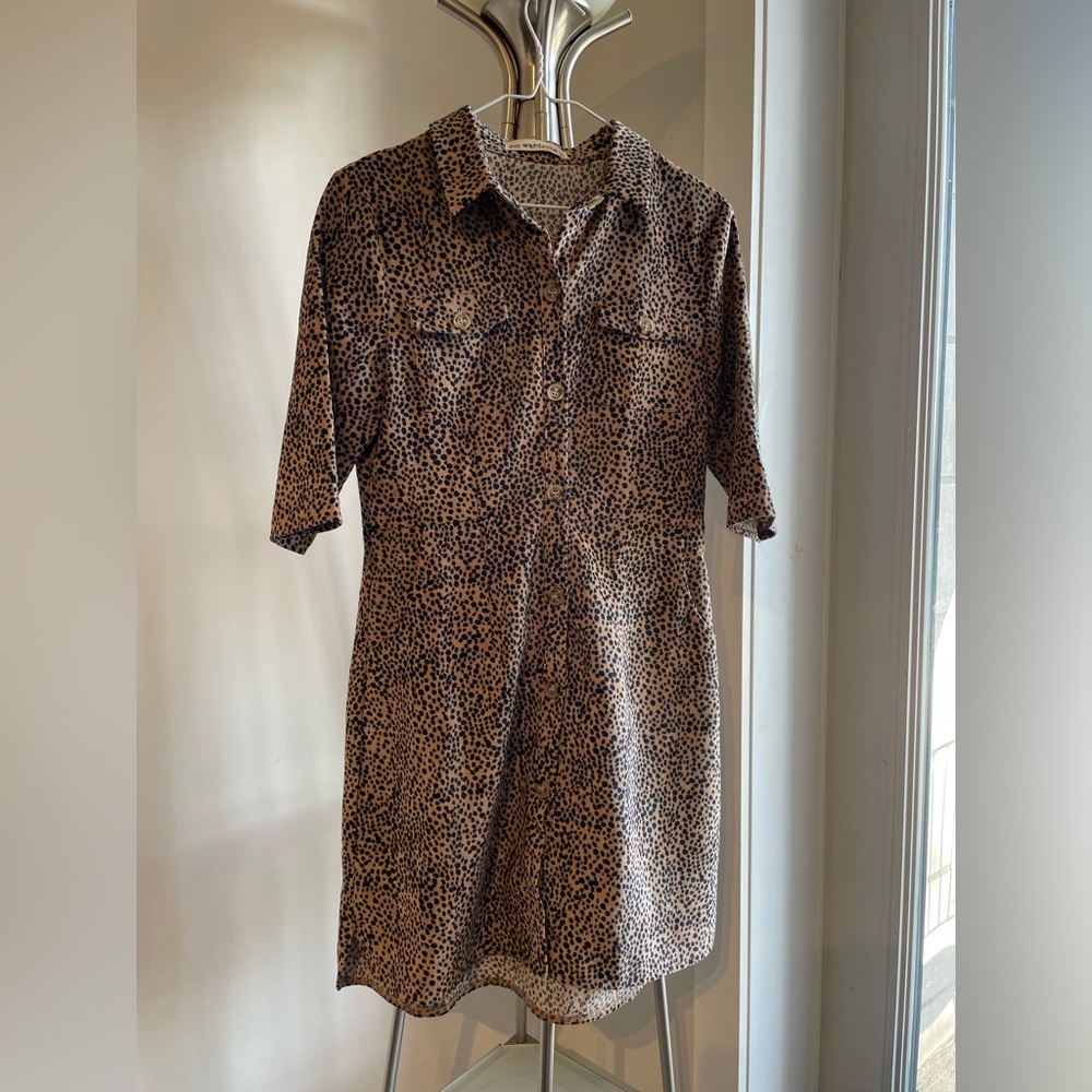 Vintage - Mini Dress - Leopard Print - Velvet - Size Small